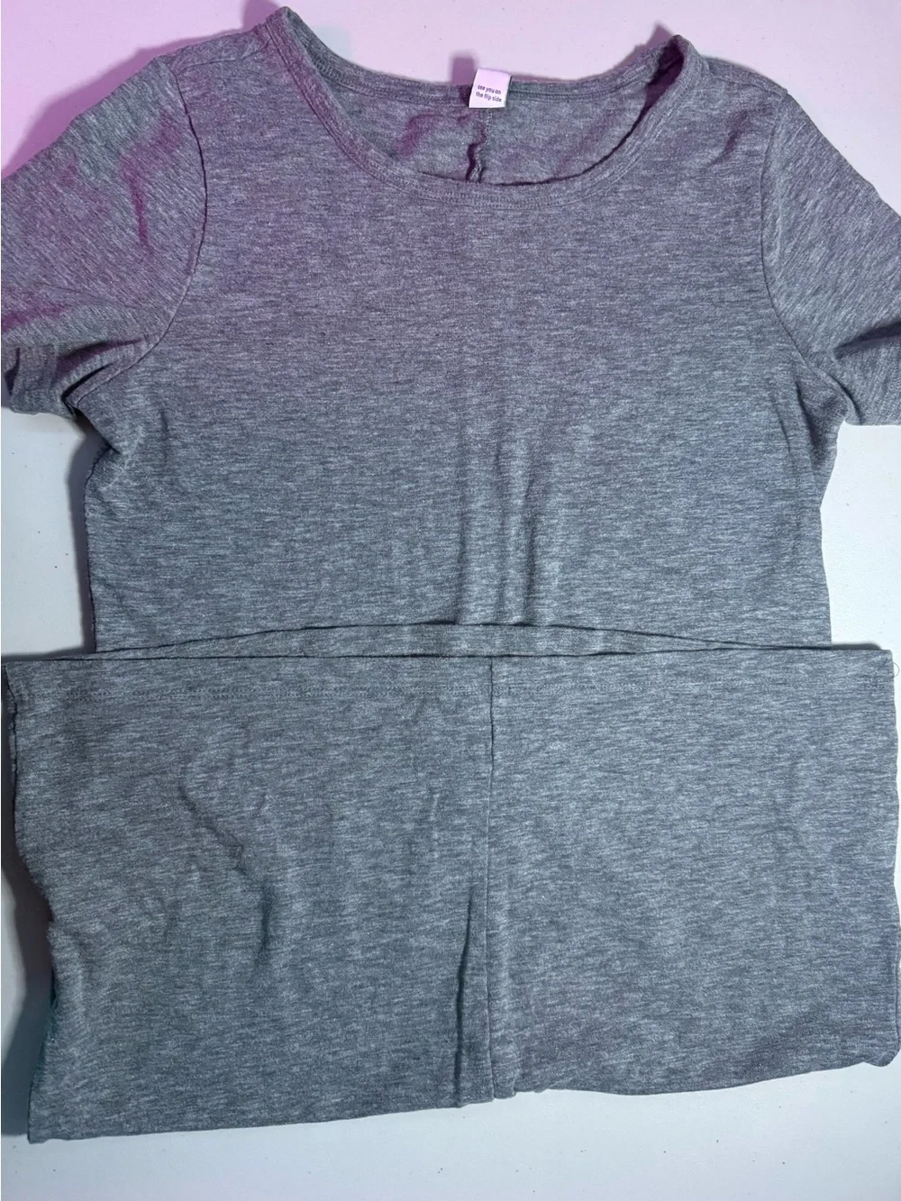 Old Navy Girls (XS) Gray Crew Neck Tee-Dress